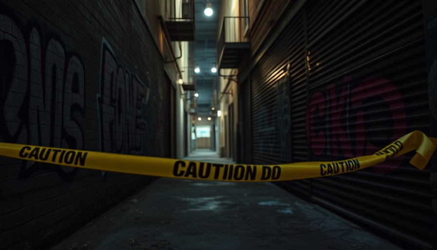 Dimly lit alleyway in Houston, symbolizing gun violence issues.