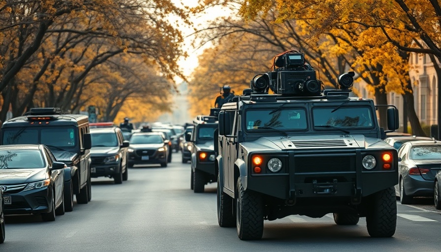 Law enforcement vehicles in Colorado raid scene