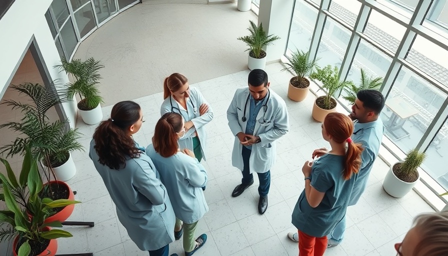 Healthcare professionals discussing bundled payments in a hospital.