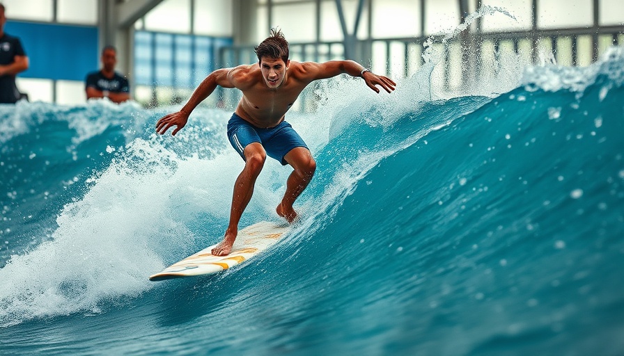 Surfer at Waco Surf 2025 water park season riding a wave.
