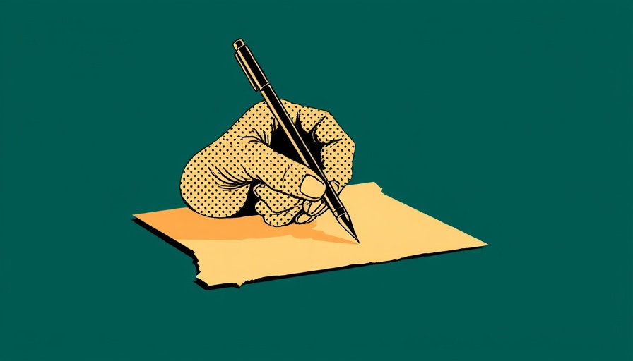 Pop art hand writing on paper; memory and mindfulness concept.