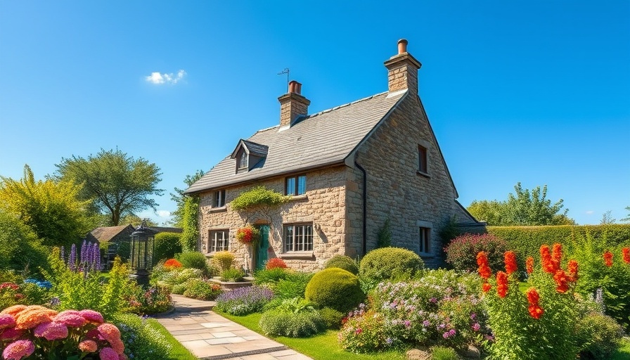 Charming stone cottage amidst lush garden at Jardín San Antonio closure.