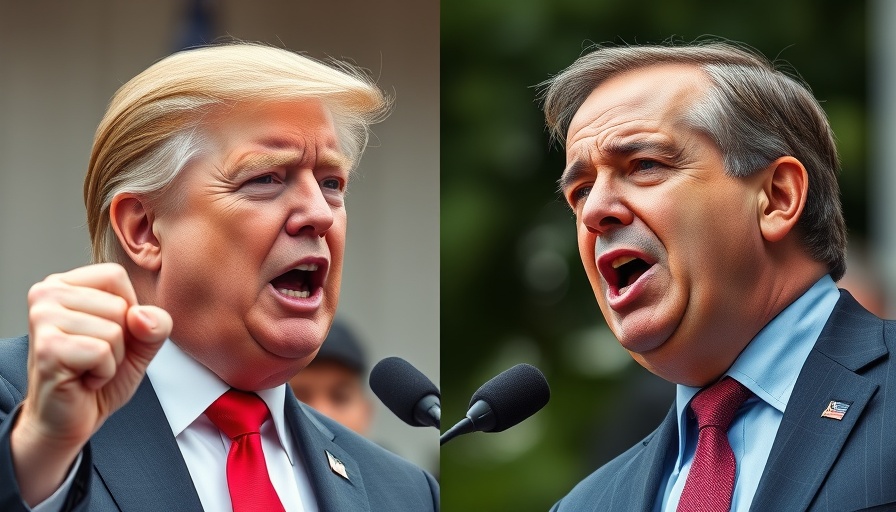Contrasting political leaders in debate highlighting discord.