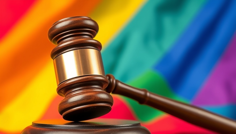 Gavel with rainbow flag symbolizing LGBTQ rights.