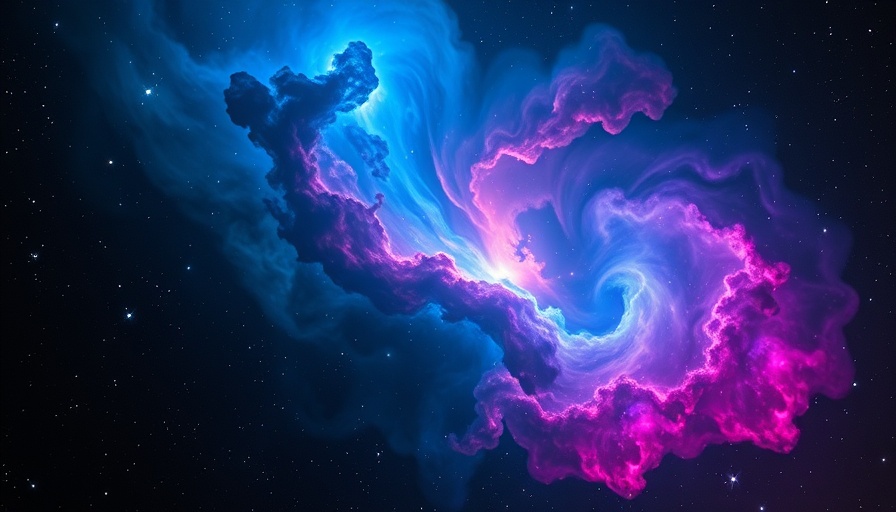 Vibrant molecular cloud discovery near solar system, stars shining brightly.