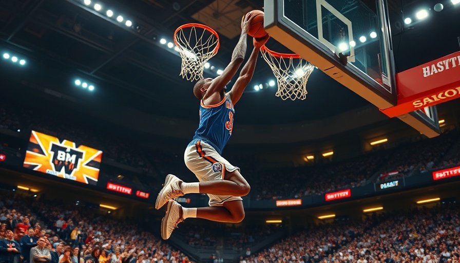 San Antonio NBA Rookie of the Year performing a dunk in a stadium.