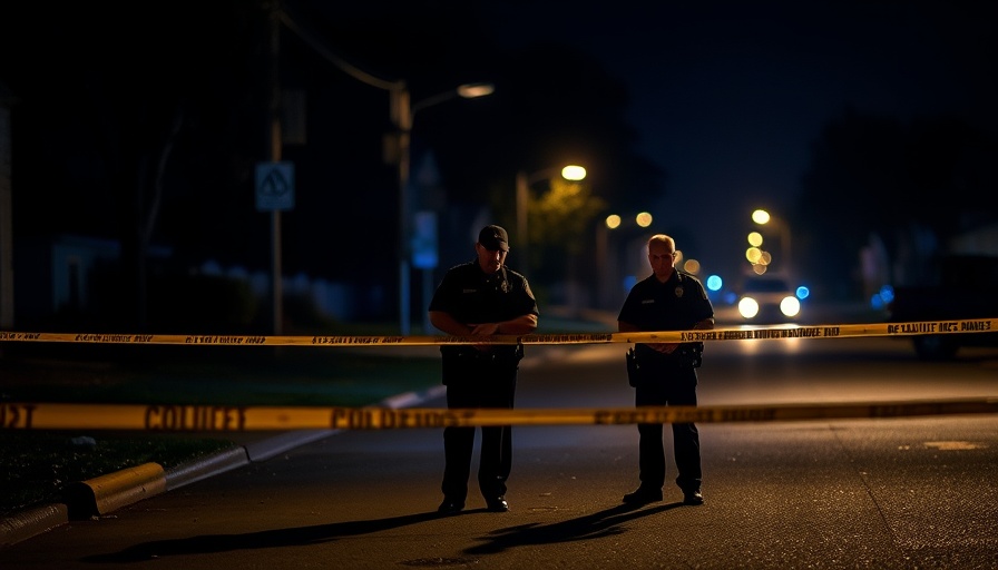 Police officers investigate Houston neighborhood violence night scene
