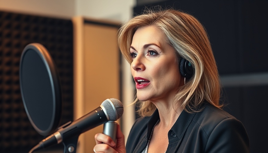 Mature woman discussing drug approval process in studio