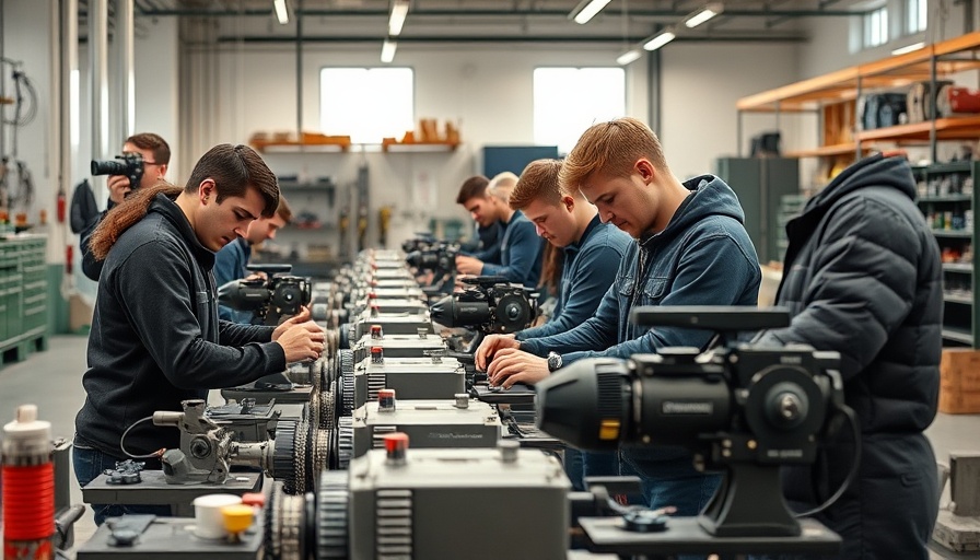 Engaged students in a vocational training workshop