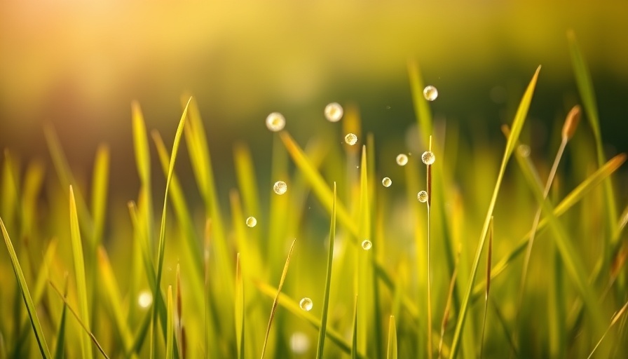 Pollen in a lush green field, allergy trigger image.
