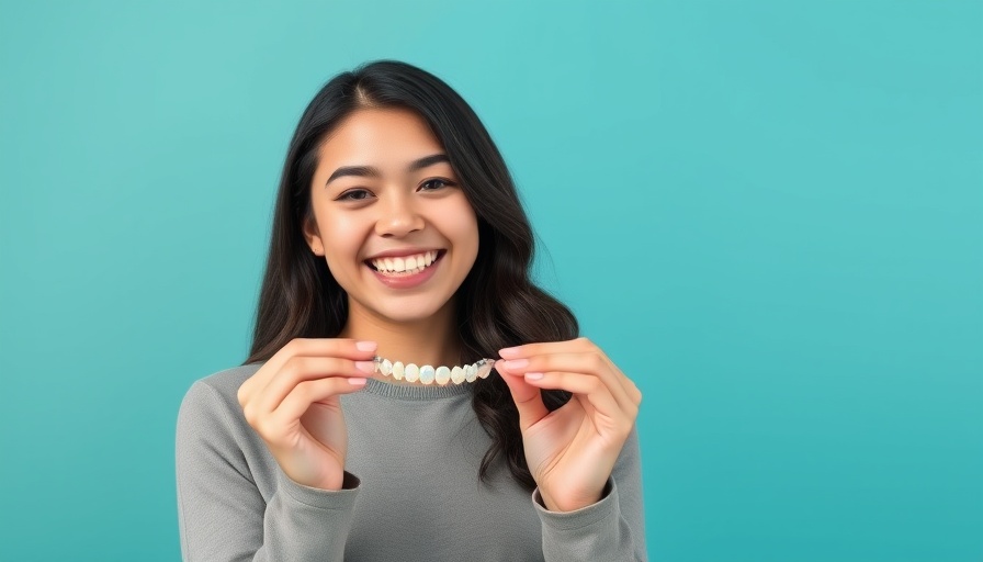 Young woman smiling while holding retainer, highlighting importance of wearing your retainer after braces.