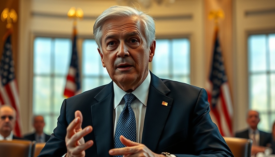 Confident older man speaking at a meeting, news articles.