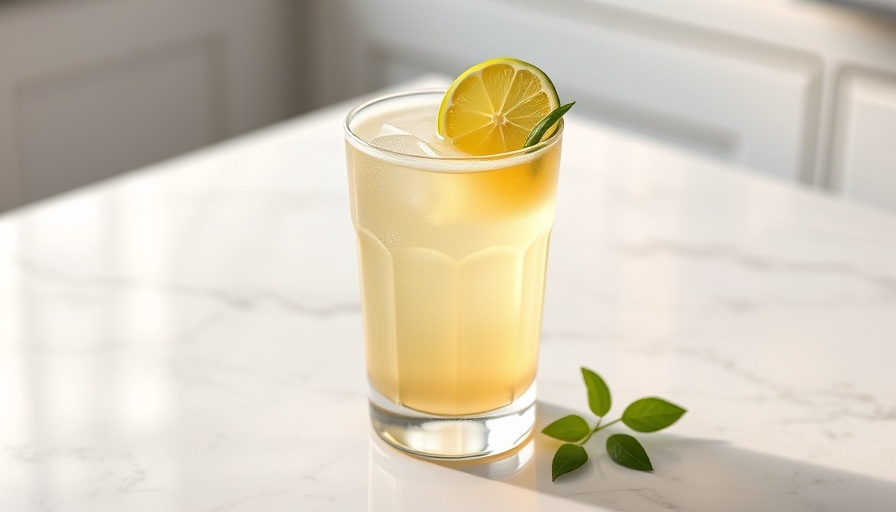 Elegant cocktail with lime on marble at San Antonio bars.