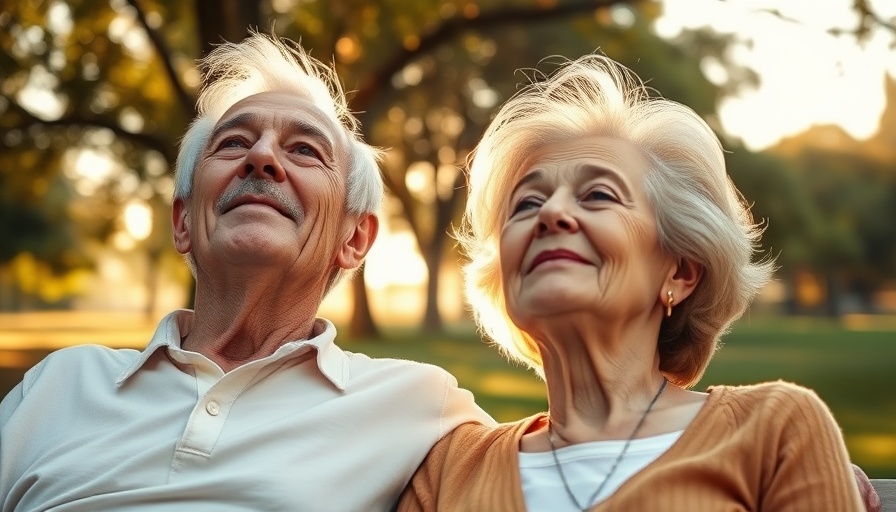 Elderly couple enjoying sunlight, linked to biological age and dementia risk.