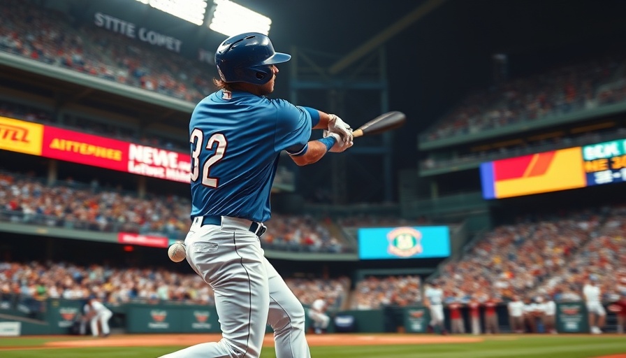Shohei Ohtani in action, baseball scene with a vibrant audience backdrop.