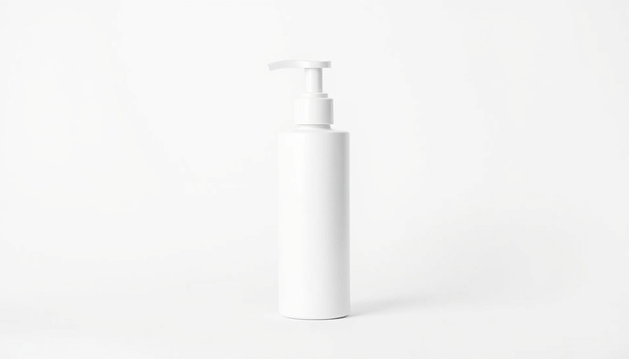 Minimalist pump bottle for health and wellness focus.
