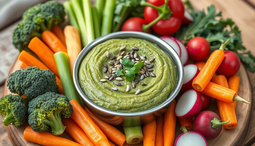 Vibrant vegetable and dip picnic for health and wellness picnics.
