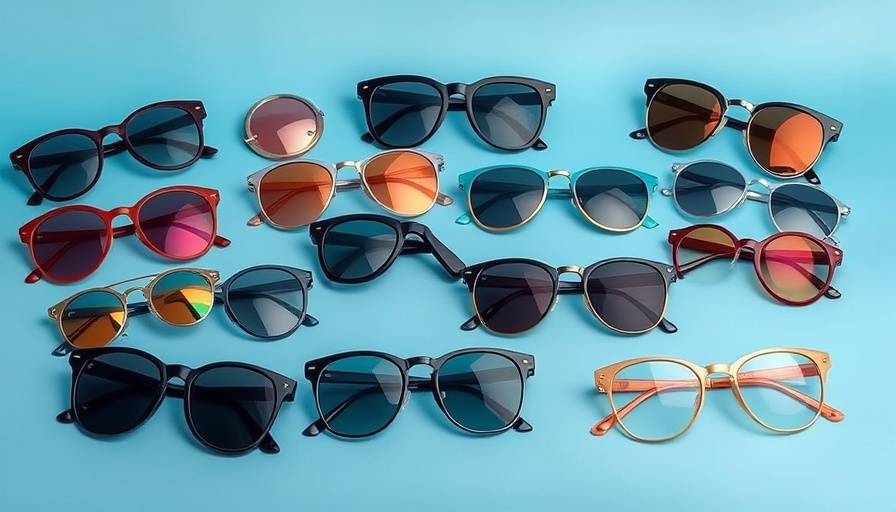 Stylish 2025 running sunglasses on a blue background.