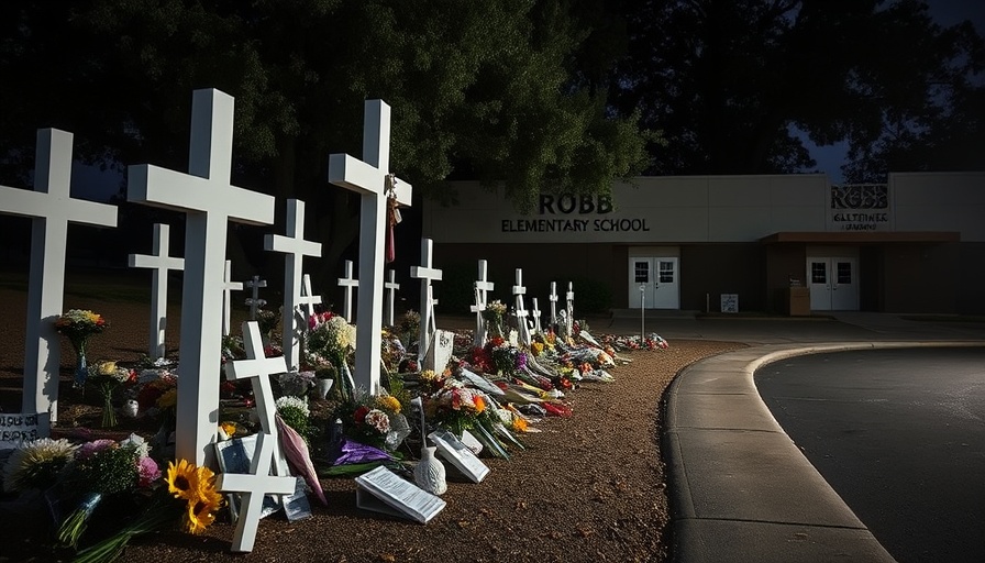 Uvalde Memorial Vandalism at Robb Elementary School memorial site.