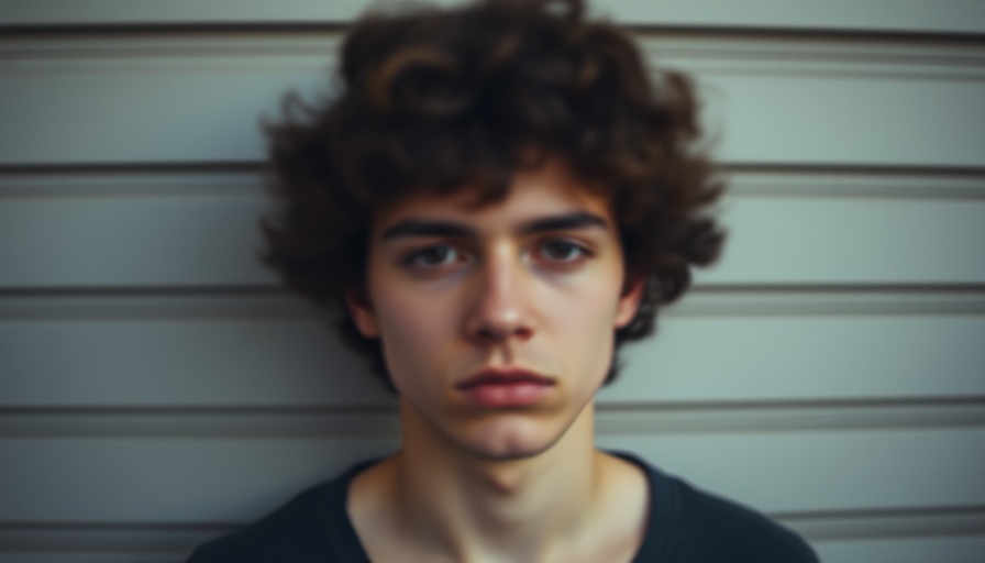 Blurred mugshot against lined background related to ICE detainers