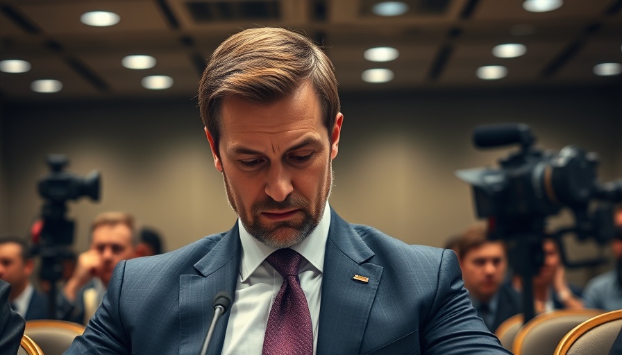 Concerned man discusses cybersecurity threats USA in conference setting.