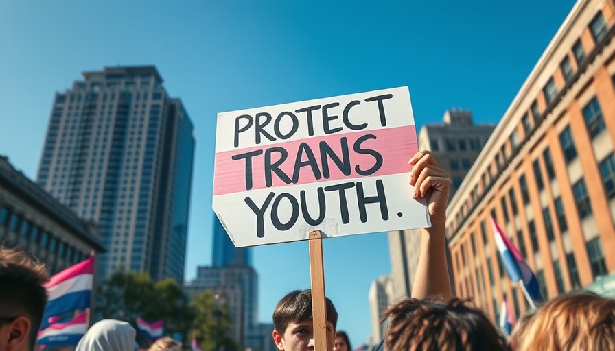 Exploratory Therapy for Transgender Youth protest sign in city.