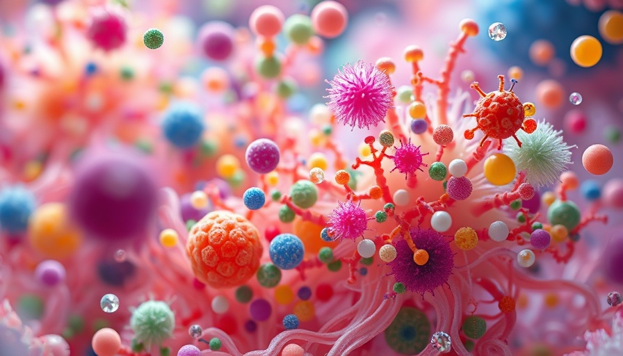 Microscopic view of gut bacteria illustrating microbiome dynamics.