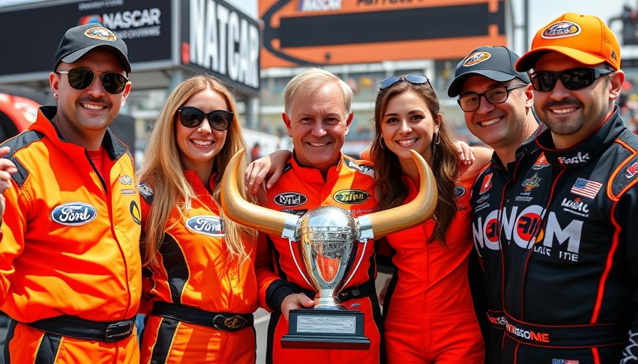 NASCAR Cup Series winners at Texas Motor Speedway celebrating with trophy.