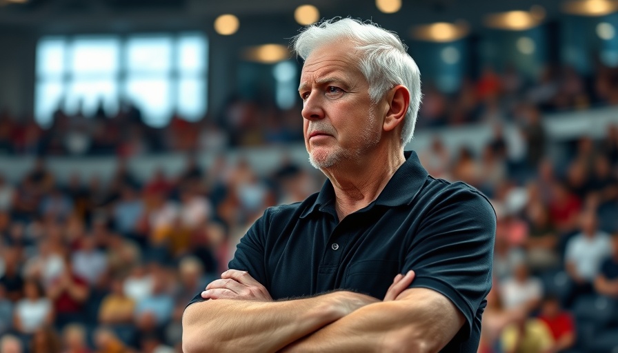 Gregg Popovich steps down with thoughtful expression amid crowd.
