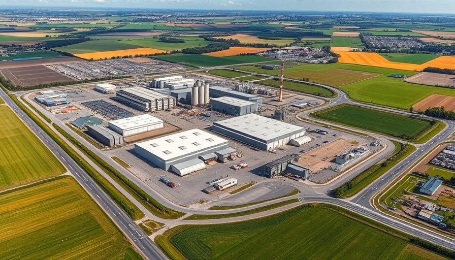 Aerial view of expansive industrial complex near Austin.