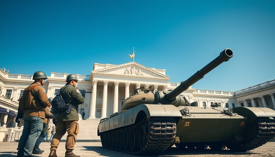 Military parade on Trump’s birthday at historic monument.