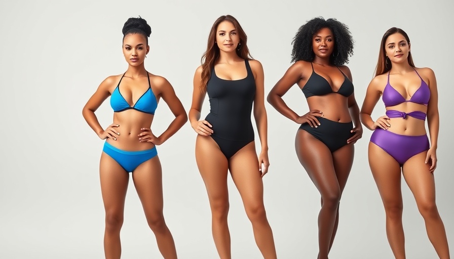 Diverse swimwear for big busts: blue, black, and purple suits.
