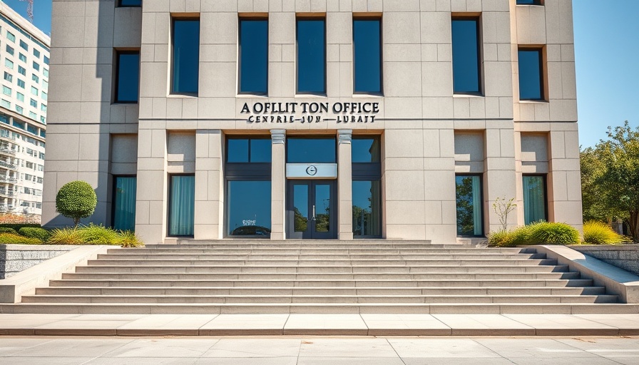 Transparency in health policy office building with signage
