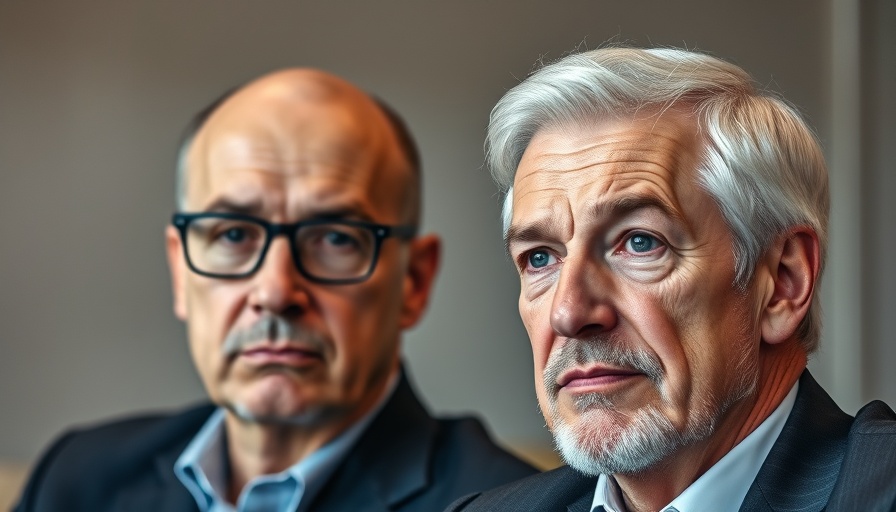 Portrait of two men discussing proposed indirect cost cuts in biomedical research.