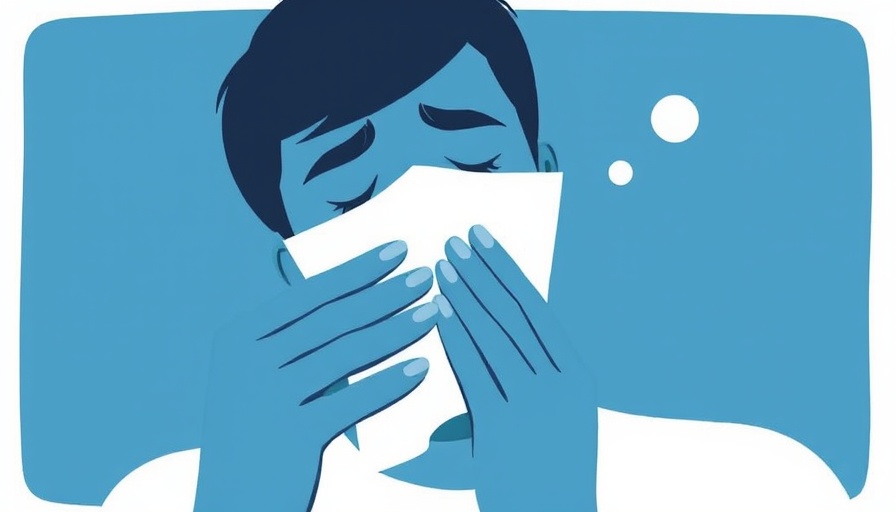 Stylized illustration of a person displaying allergy symptoms