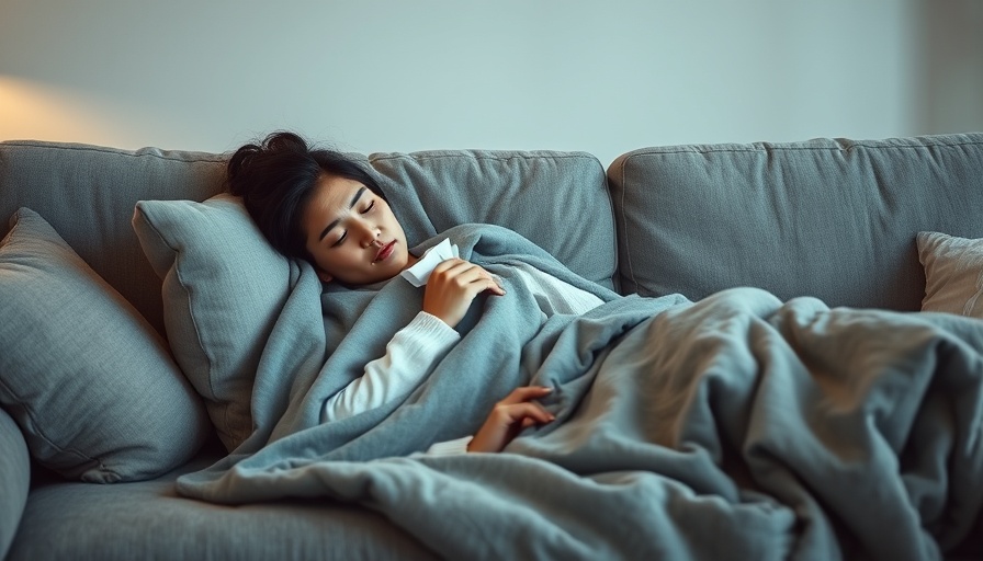 Sick woman under blanket on couch, illustrating natural remedies for cold and flu.