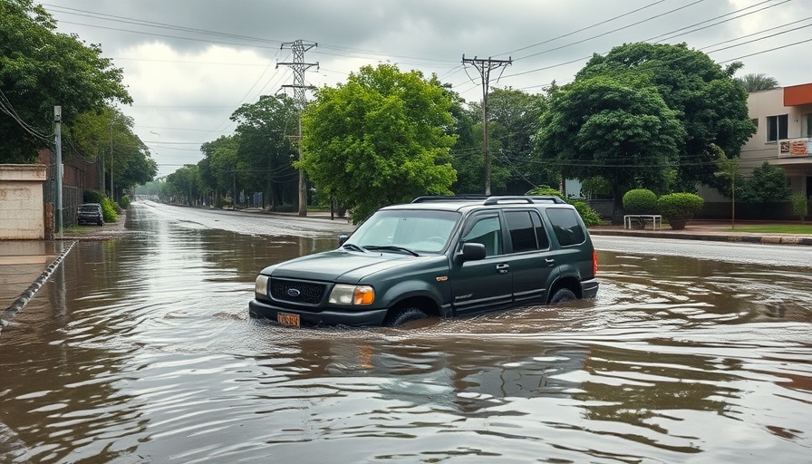 San Antonio local news: vehicle in flooded street
