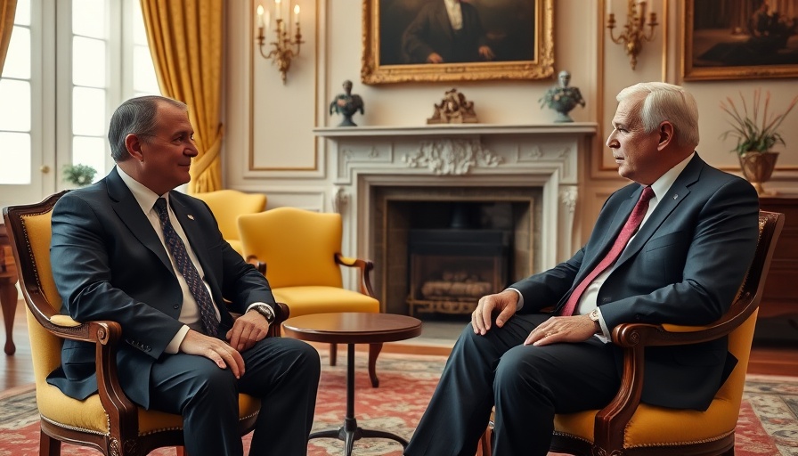 Two men in conversation during formal meeting, Trump's first 100 days US news.
