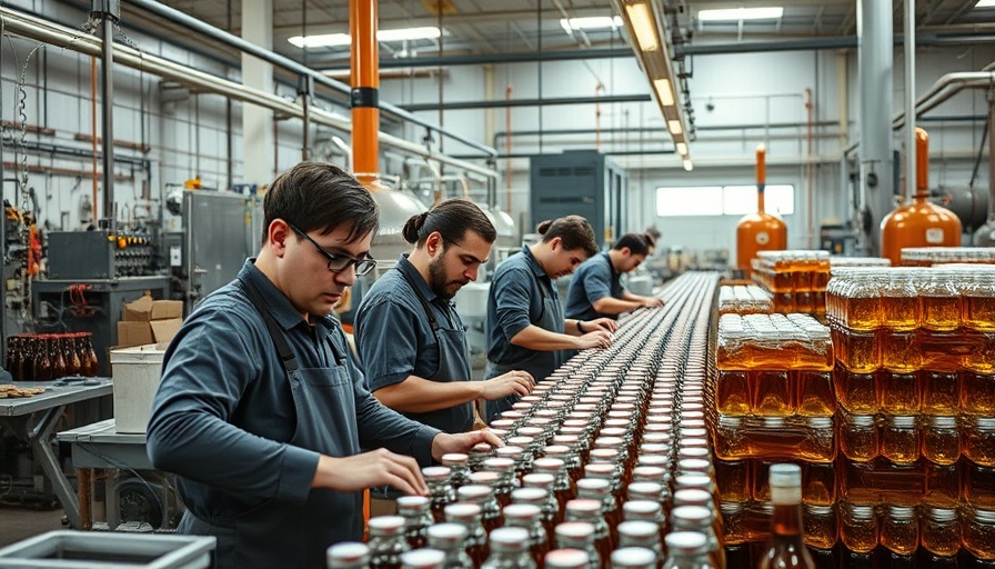 Buffalo Trace Distillery workers diligently bottling whiskey after reopening.