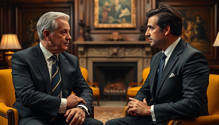 Discussion reflecting U.S.-European relations turmoil in an ornate office setting.