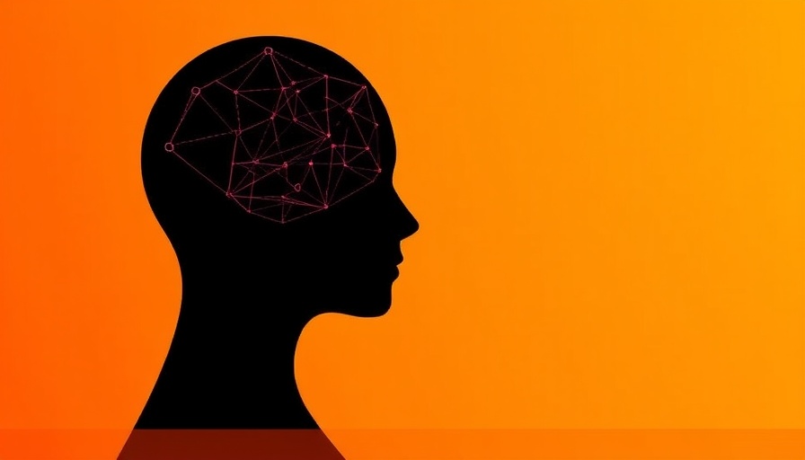 Abstract concept of consciousness with wireframe head silhouette.