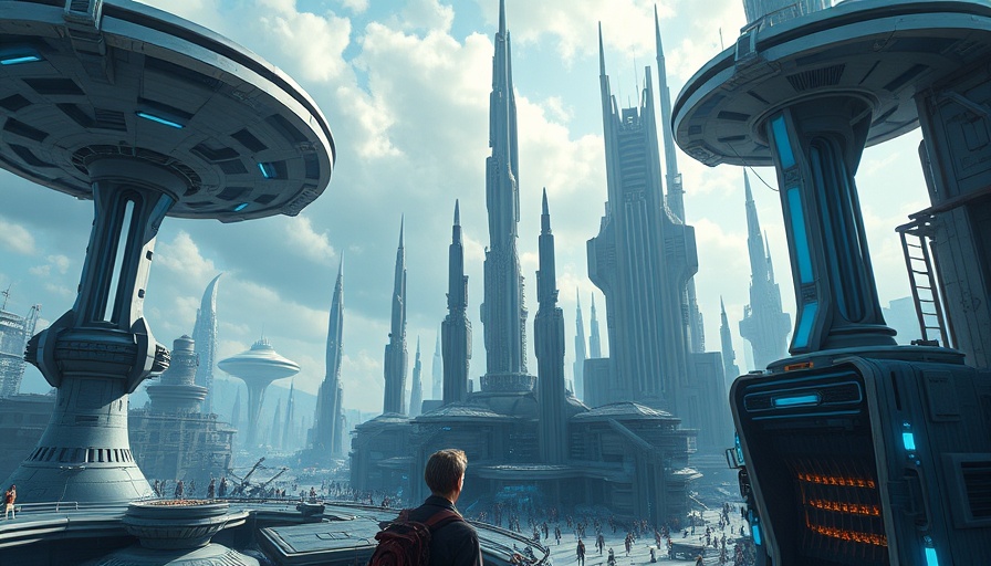 Futuristic SpaceX City of Starbase with vibrant skyline
