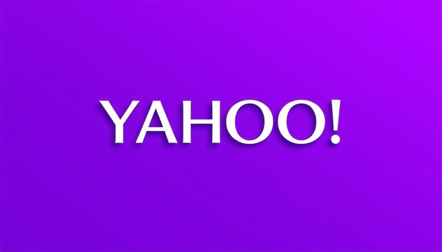 Bold Yahoo logo on vibrant purple background