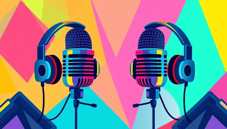 Illustration of media elements with microphones and headphones for Medicaid Work Rules.