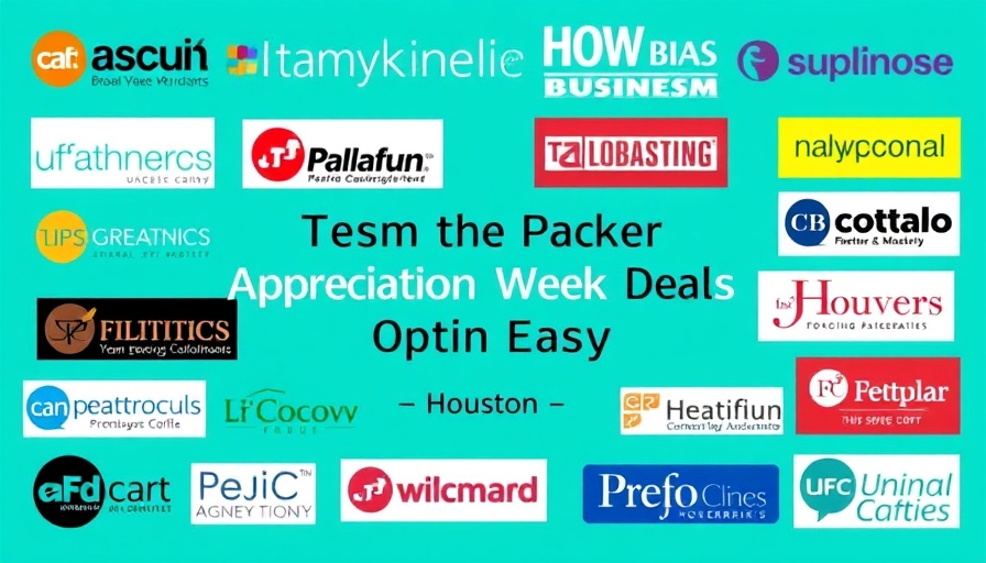 Houston Teacher Appreciation Week Deals collage with logos.