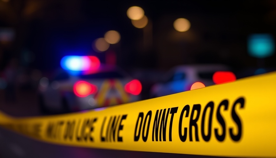Houston family party shooting scene with police line at night.