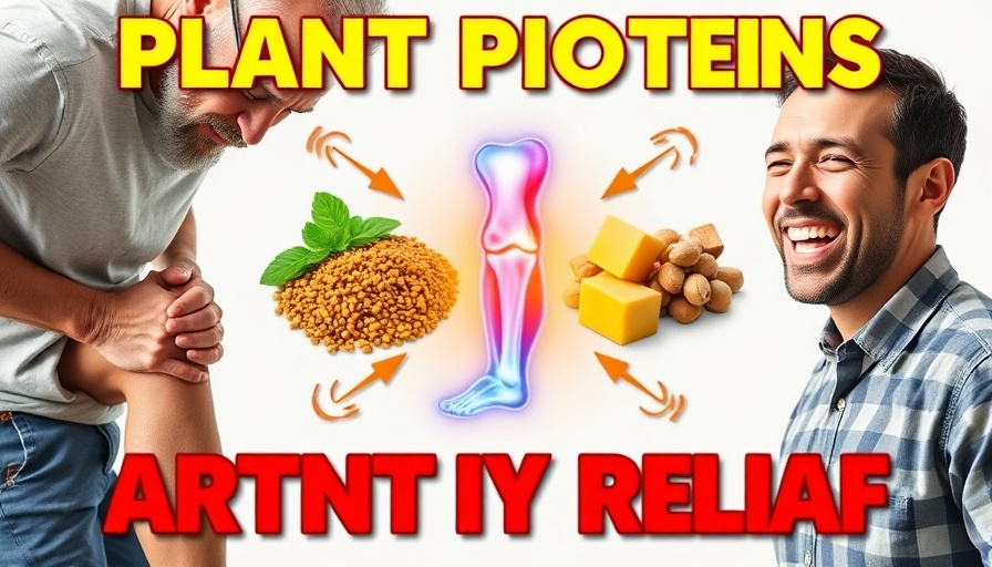 Plant-based proteins for arthritis relief with educational elements.