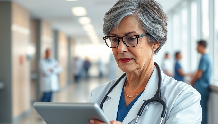 Digital transformation in healthcare: doctor using tablet in hospital.