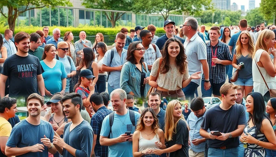 Diverse group enjoying weekend events in Houston, vibrant city vibe.