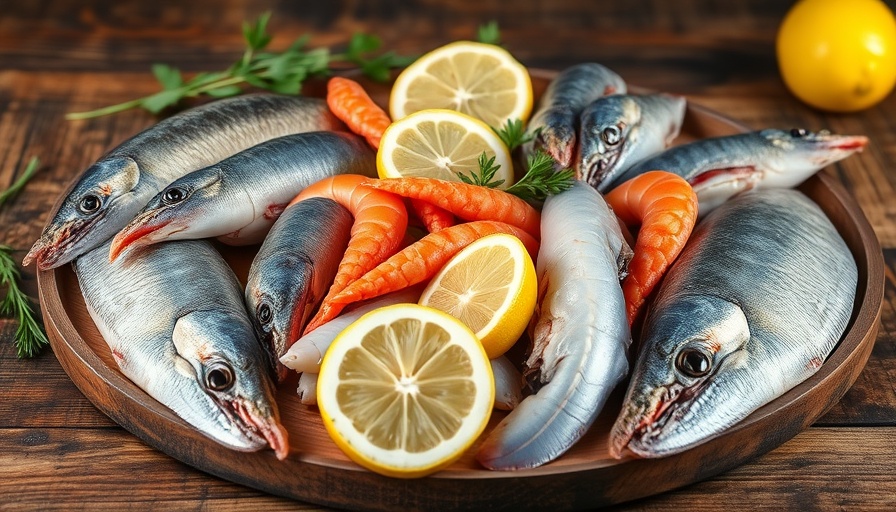 Fresh seafood with lemon and herbs to reduce mercury absorption.